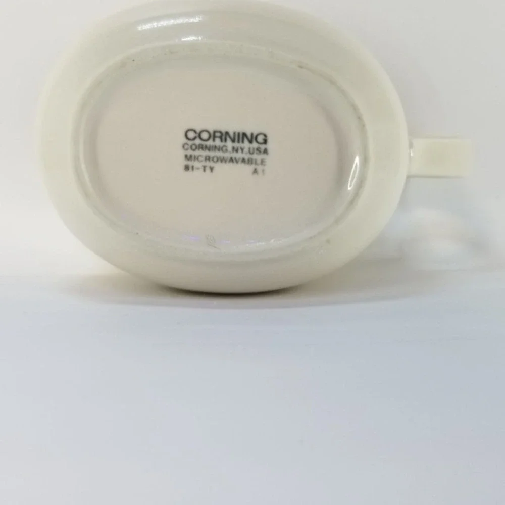 Corning Cream‎ Pitcher White Stoneware B1-TY Vintage Microwave Safe Ceramic